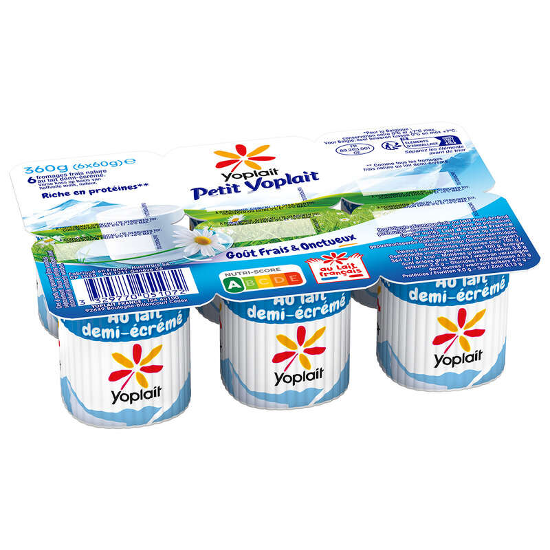 Yoplait Ptit Yoplait Nature Fromage Frais 3,8% Matiere Grasse Pots 6x60g