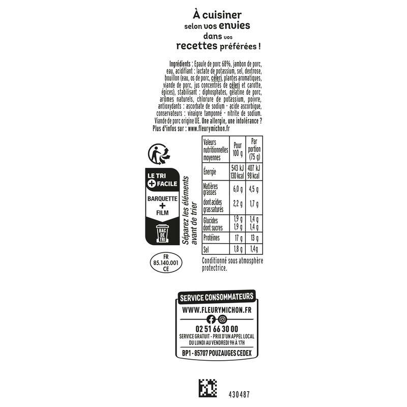 Fleury Michon Dés D'Épaule 2x75g