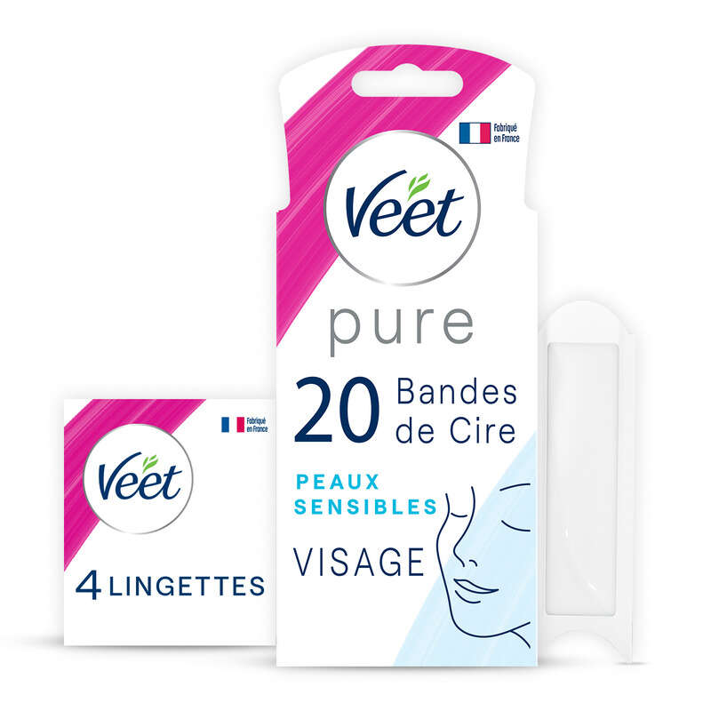 Veet Pure Bandes de Cire Froide Visage x20