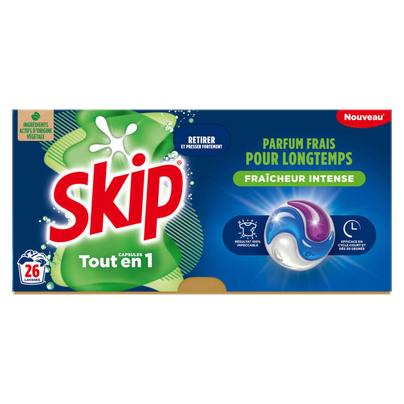 Skip Lessive Capsule Pods Fraîcheur Intense x26