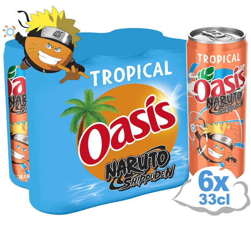 Oasis Tropical boisson aux Fruits Pack Canettes 6x33cl