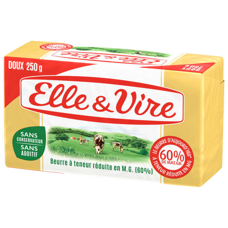 Elle & Vire Beurre doux 60% Matières Grasses 250g