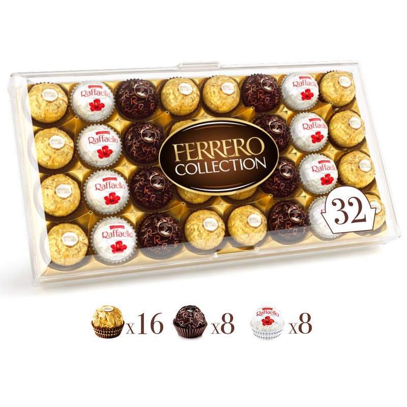 Assortiment De Chocolat Rond Noir, Ferrero Rocher, Raffaello 359G