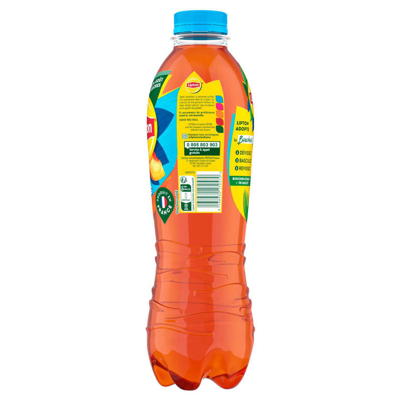 Lipton - Ice Tea - Boisson au Thé zero sucres saveur pêche - La bouteille de 1,25L