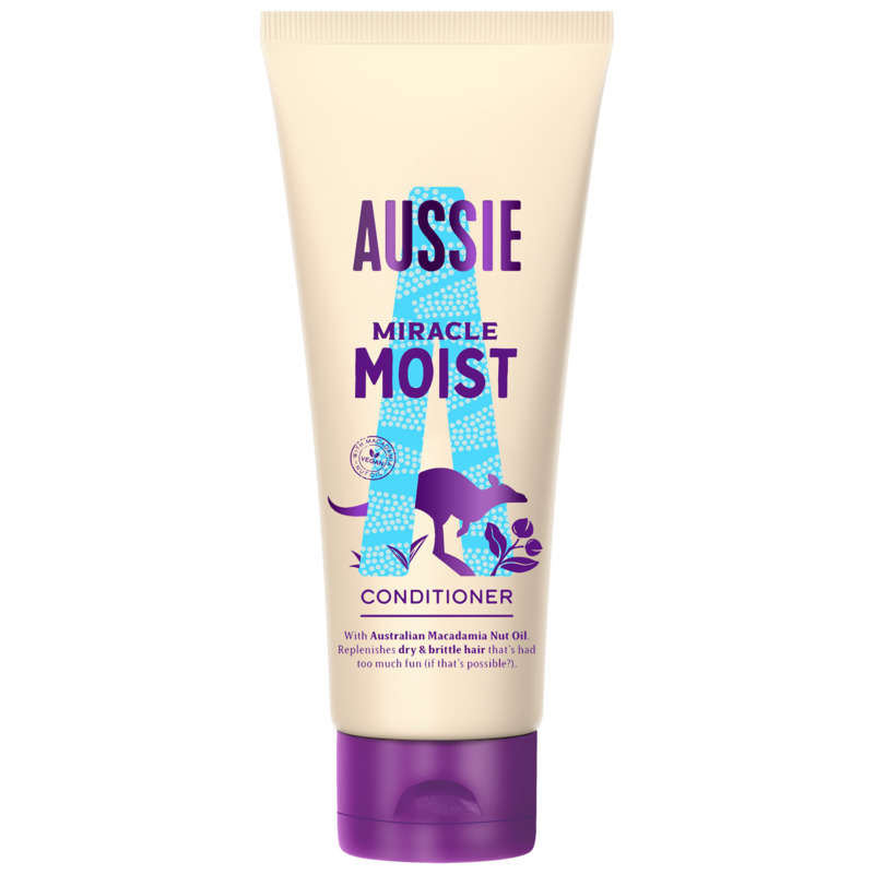 Aussie miracle moist après-shampoing hydratant cheveux secs et abîmés 200 ml