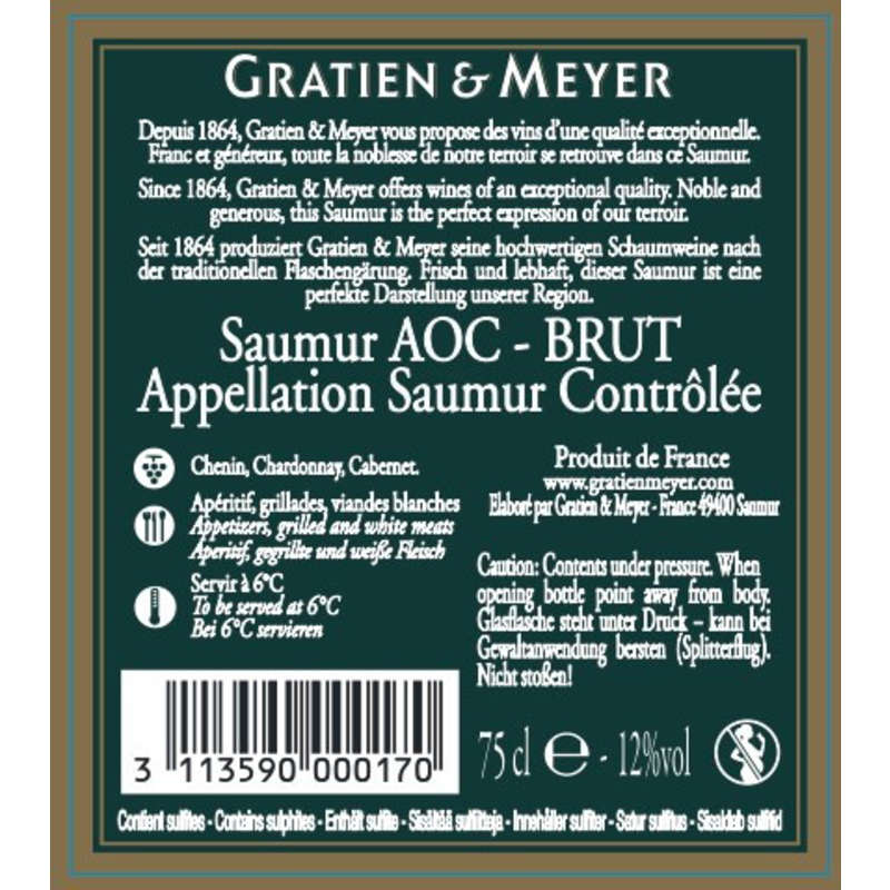 Gratien &Meyer Saumur Aop, Brut 75cl