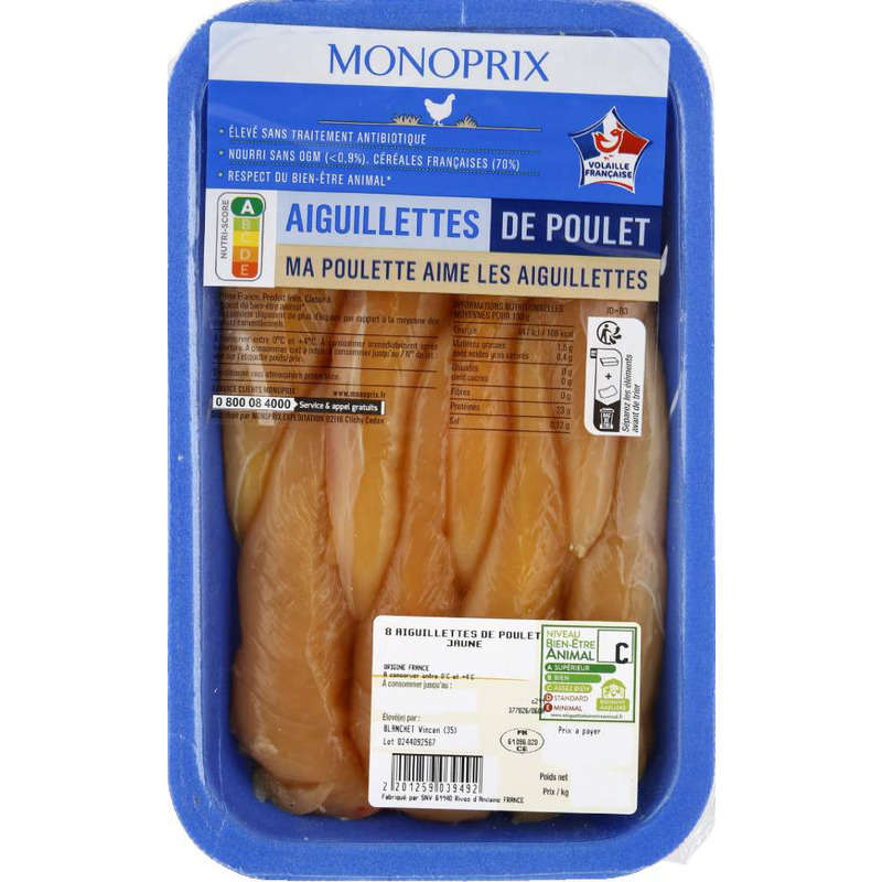 Monoprix Aiguillettes de Poulet x8 300g