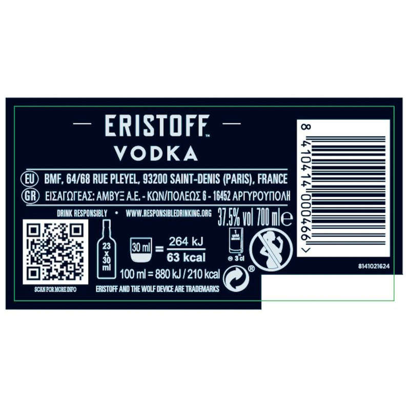 Eristoff Vodka 70cl