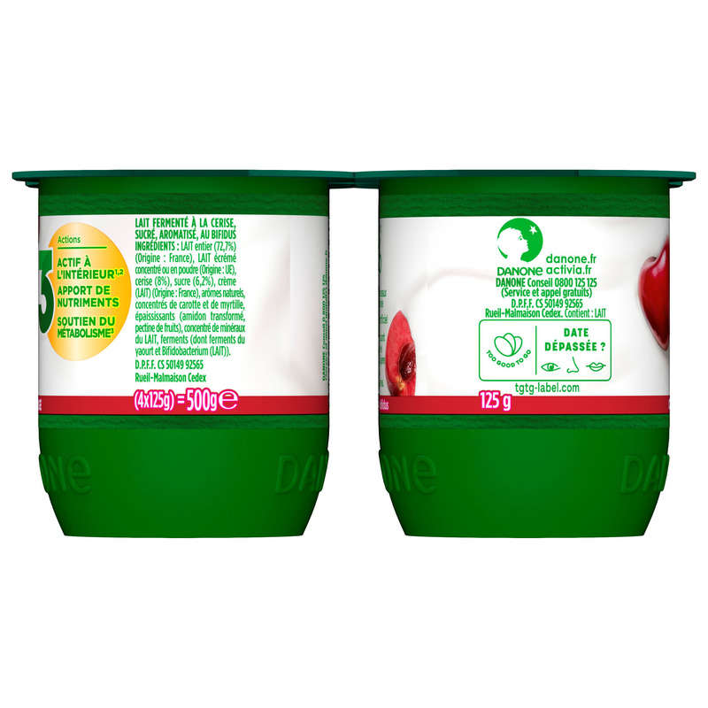 Activia Yaourt aux fruits cerise bifidus 4x125g