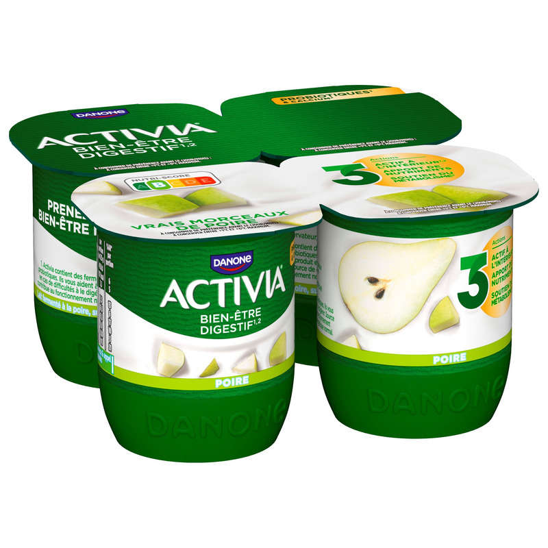 Activia Yaourt aux fruits poire bifidus 4x125g