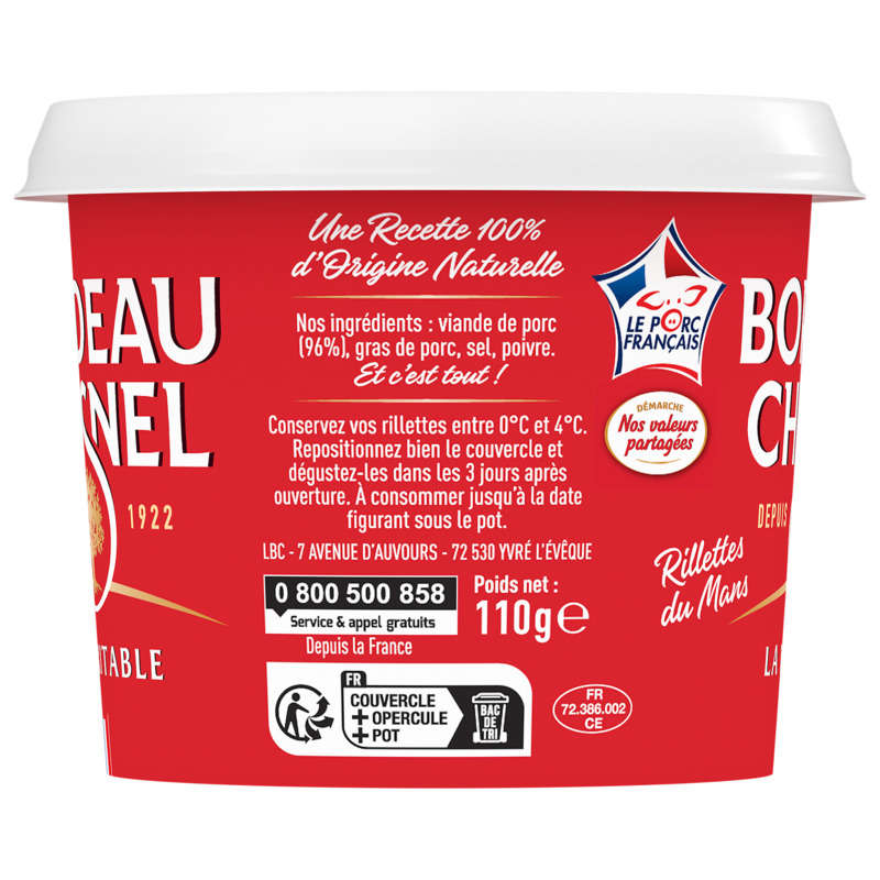 Bordeau Chesnel La Véritable Rillettes Du Mans Pur Porc 110g