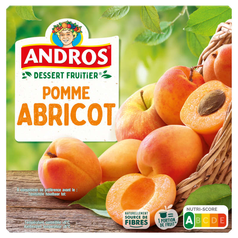 Andros Compote Pomme & Abricot 4x100g