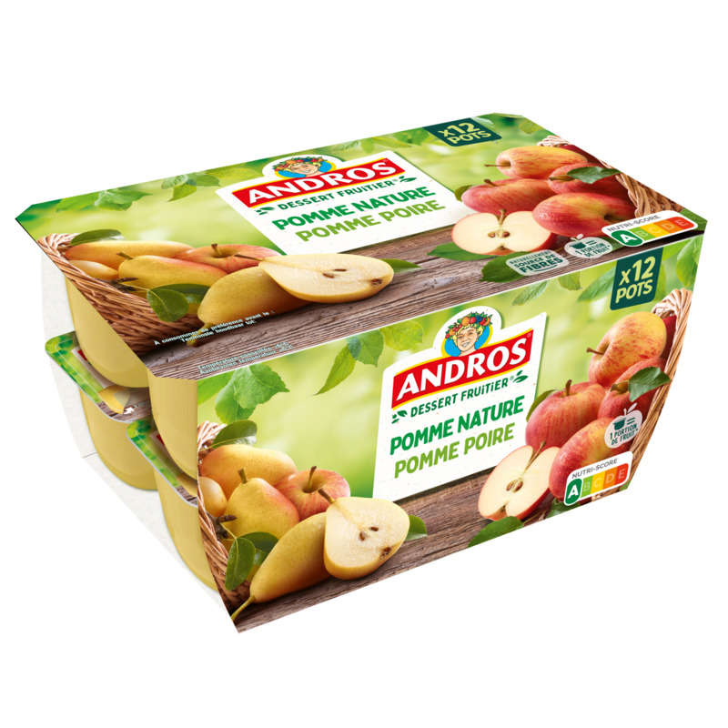 Andros dessert panachés pomme et poire 12x100g