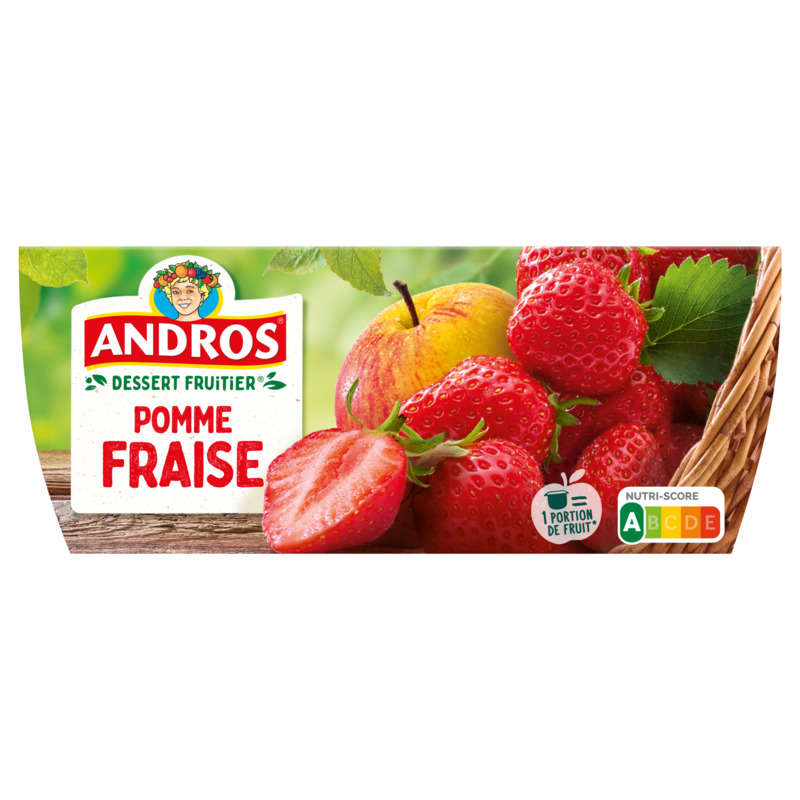 Andros Compote Pomme & Fraise 4x100g