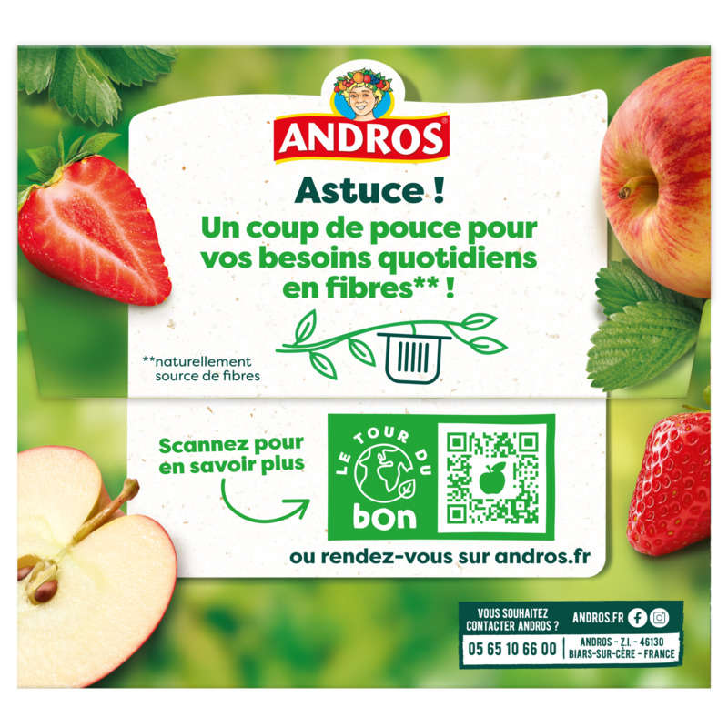 Andros Compote Pomme & Fraise 4x100g