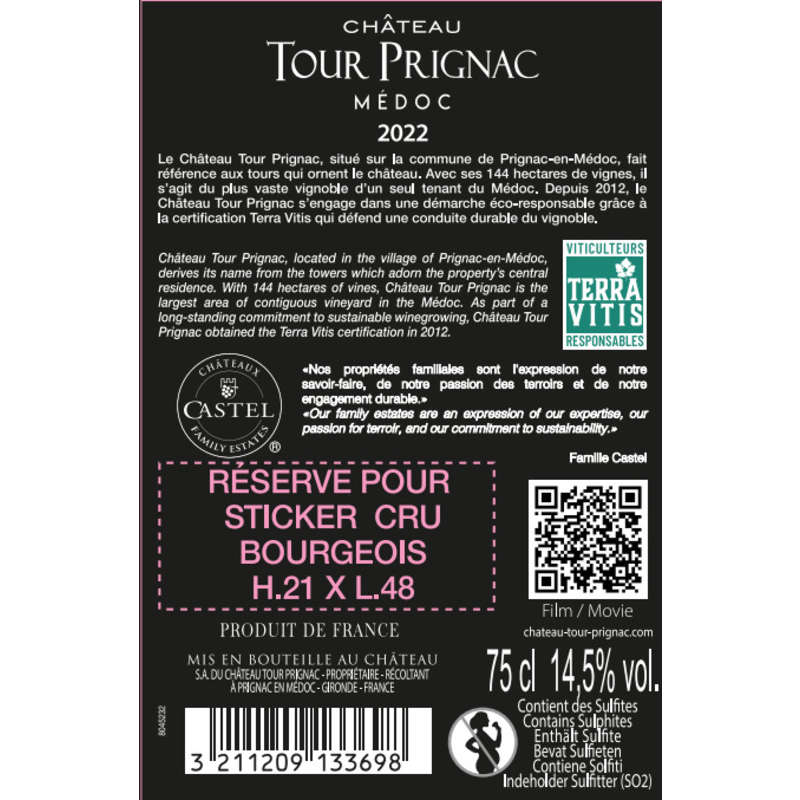 Château Tour Prignac Aoc Médoc Rouge 75cl