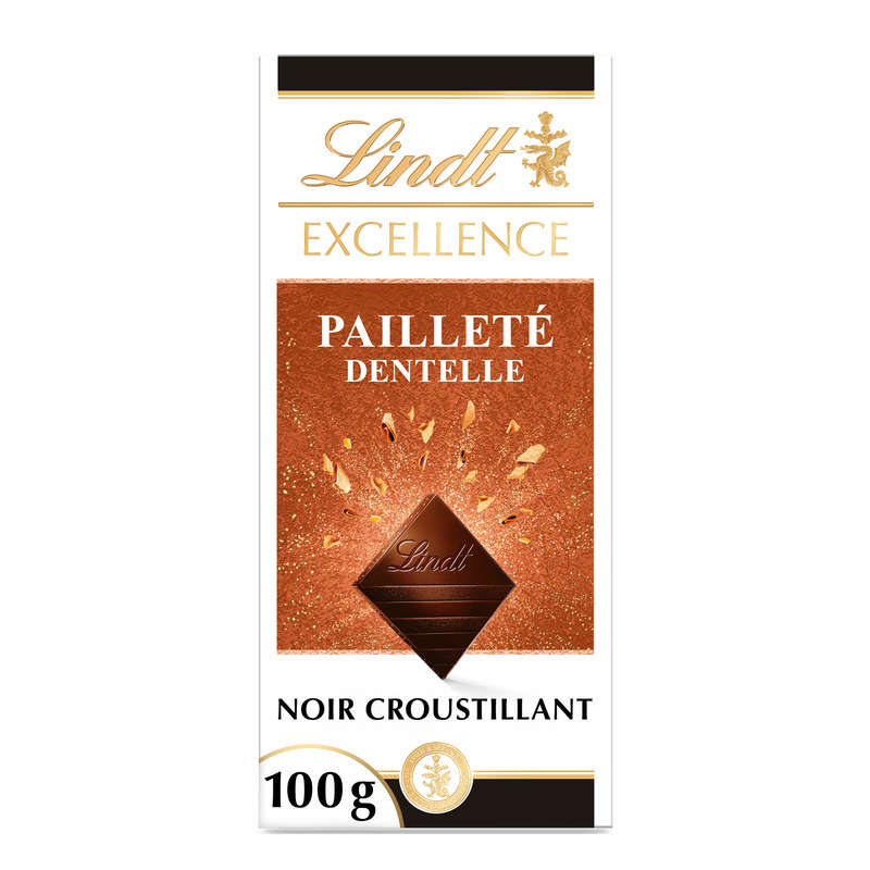 Lindt Excellence Pailleté Dentelle Noir Croustillant 100g