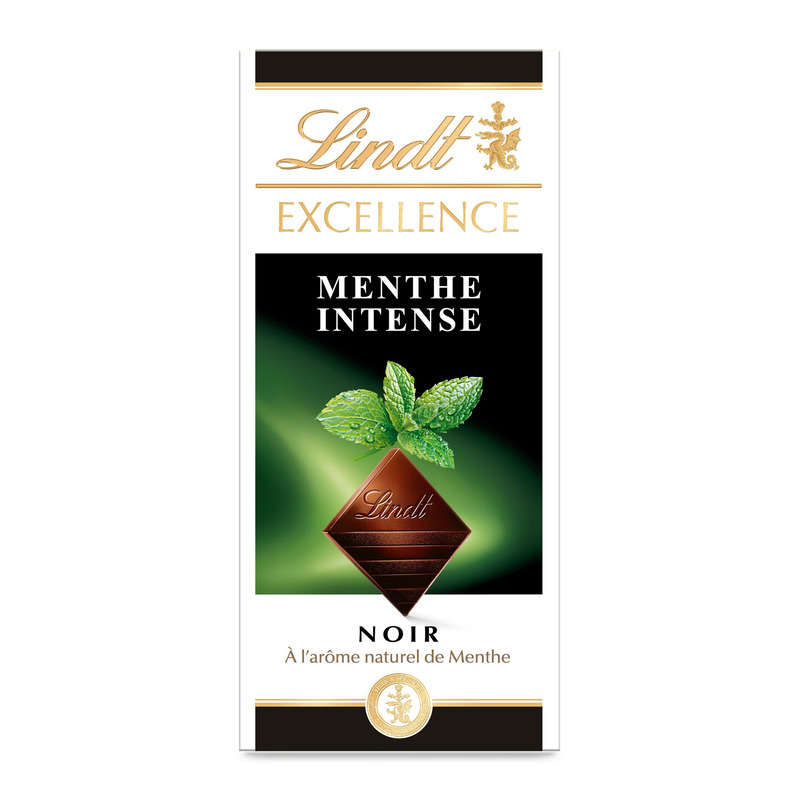 Lindt Excellence Tablette Chocolat Noir Menthe Intense 100g