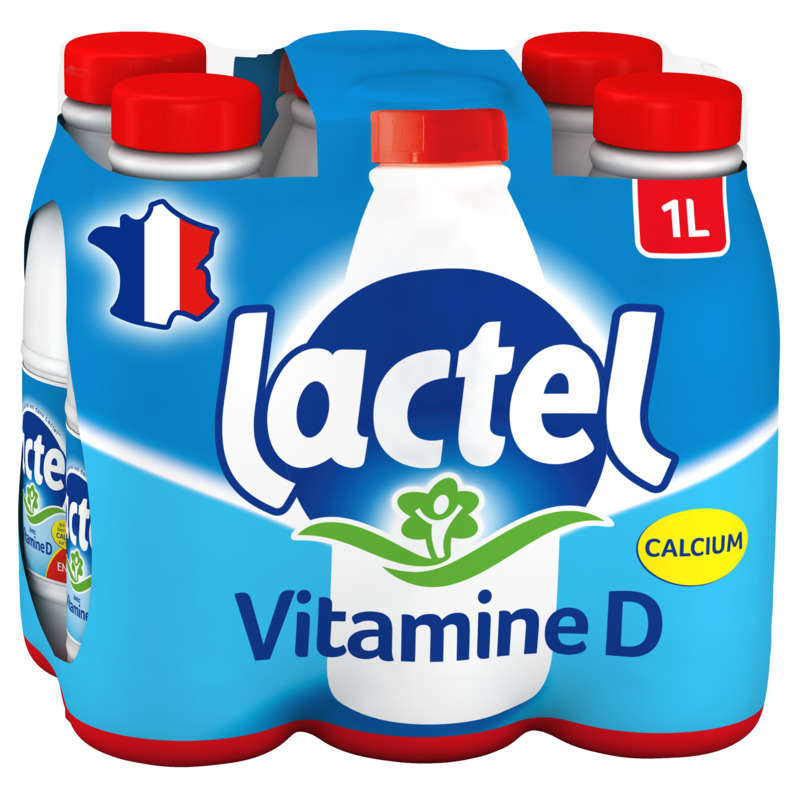 Lactel Vitamine D Entier Bouteille 6x1L