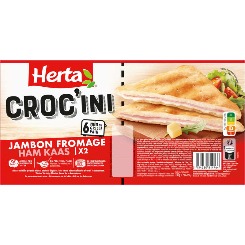 Herta Croc'ini jambon fromage x2 - 240g