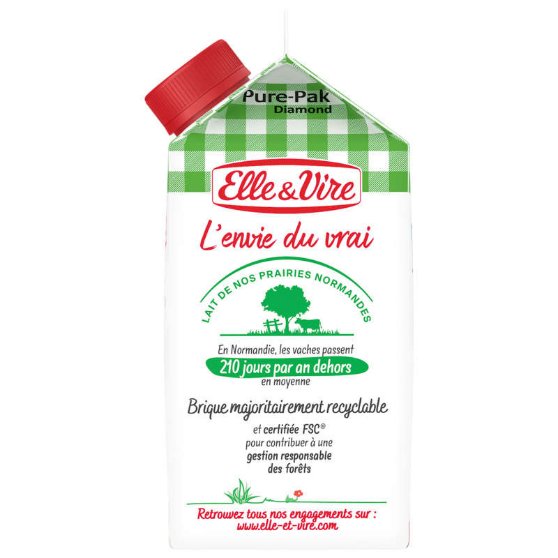 Elle & vire Crème Fleurette De Normandie Entière 33cl