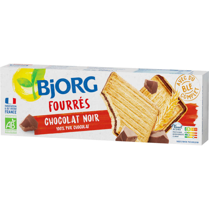 Bjorg Biscuits Fourrés Au Chocolat Noir Bio 225g