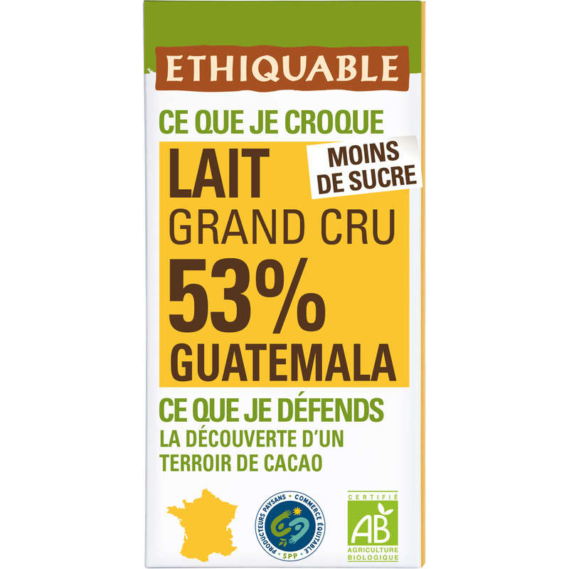 Ethiquable Chocolat Au Lait 53% Bio 100g