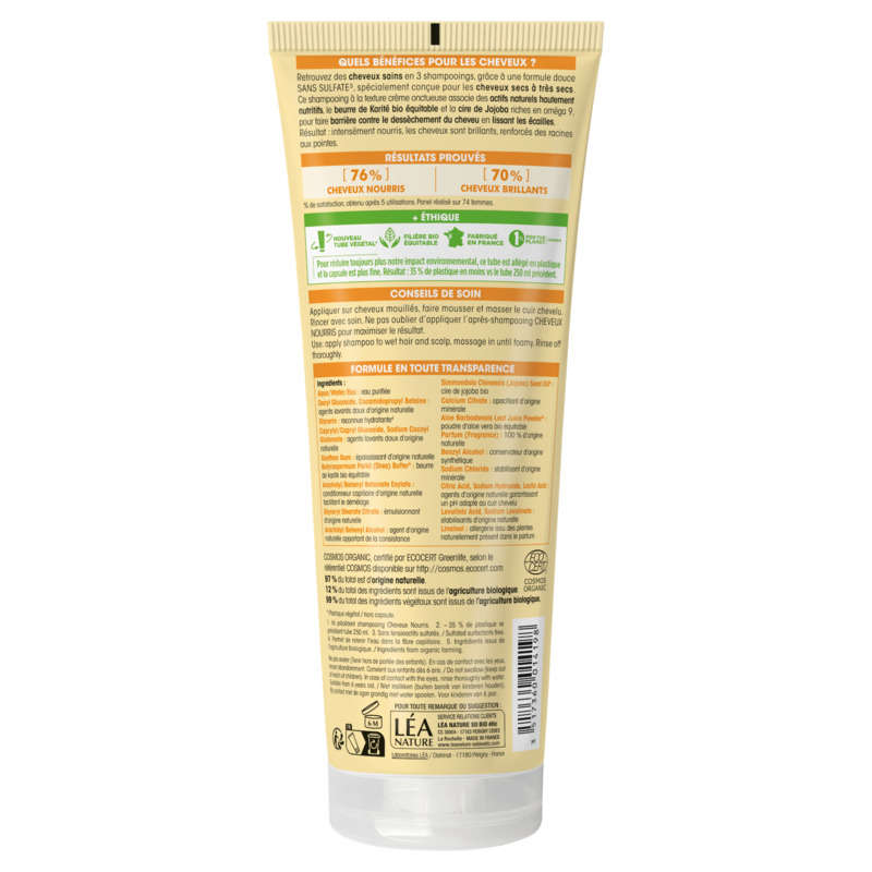 SO'BiO Étic Shampooing Cheveux Nourris au Karité Bio 250ml