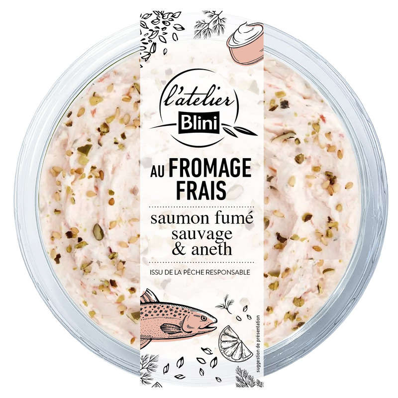 L'Atelier Blini au Fromage Frais & Saumon Fumé Sauvage 140g