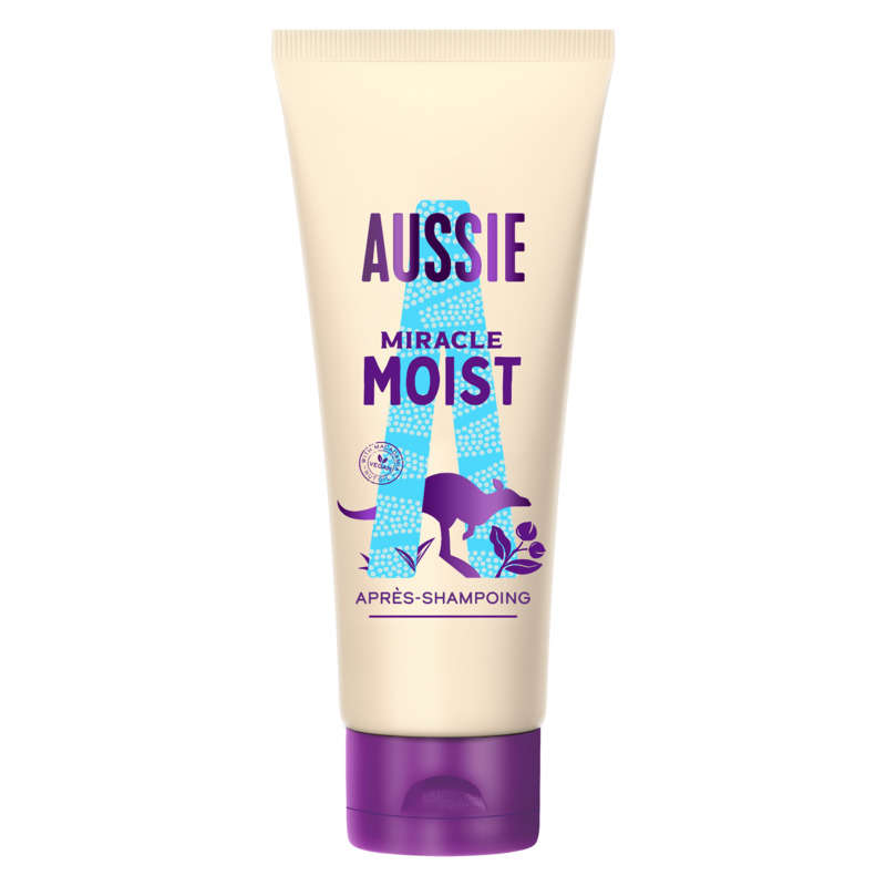 Aussie miracle moist après-shampoing hydratant cheveux secs et abîmés 200 ml