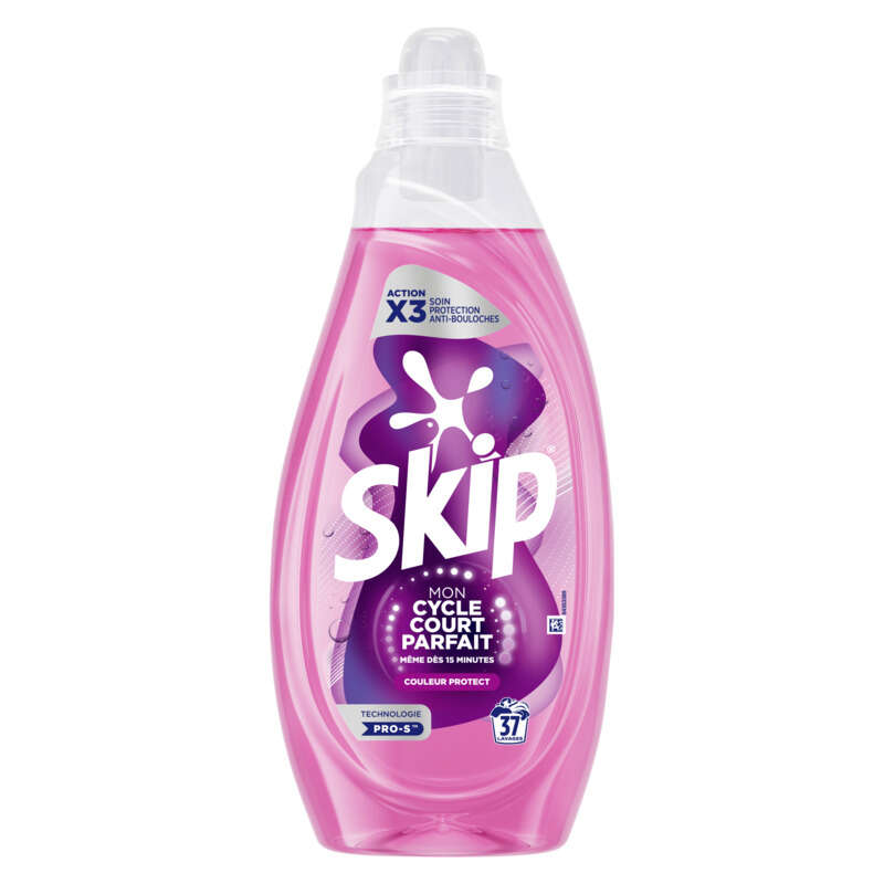 Skip Lessive Liquide Cycle Court Couleur Protect 37 Lavages 1,48L