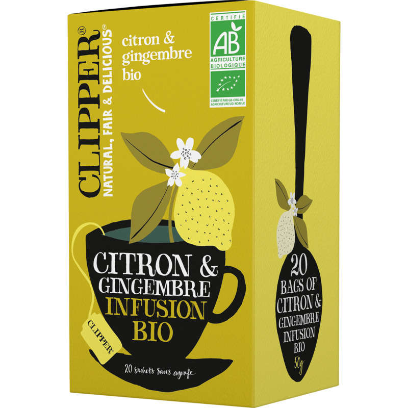 Clipper Infusion Citron & Gingembre Bio 50g