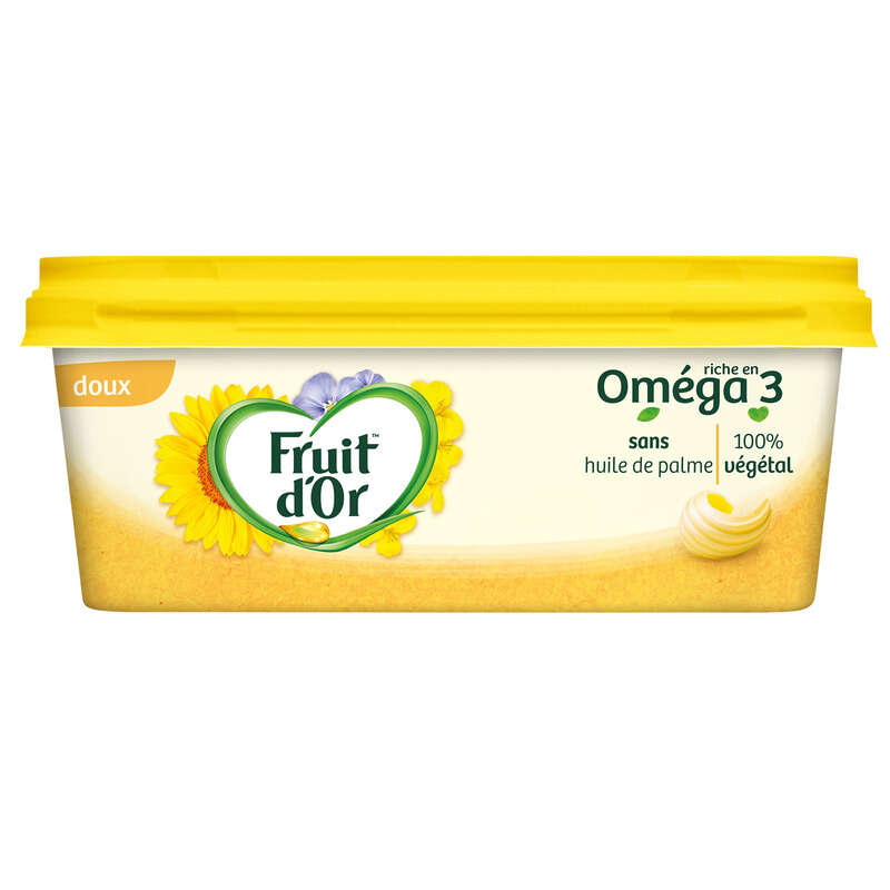 Fruit D'Or Margarine Doux 50% Mg Sans Huile De Palme 225 g