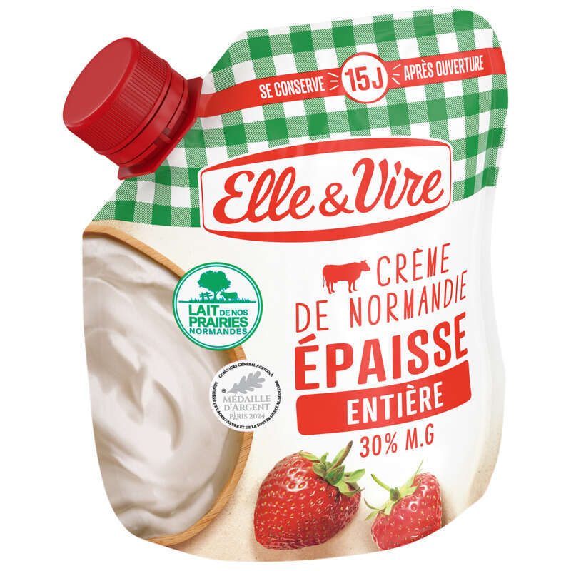 Elle & vire Crème De Normandie Épaisse Entière 30% M.G.. 33cl