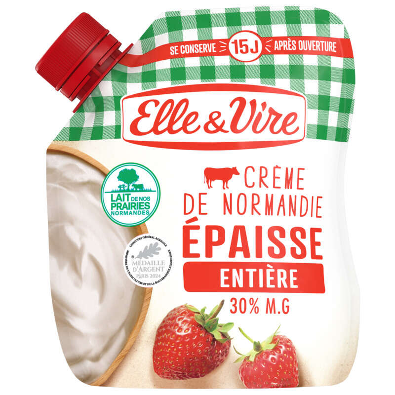 Elle & vire Crème De Normandie Épaisse Entière 30% M.G.. 33cl