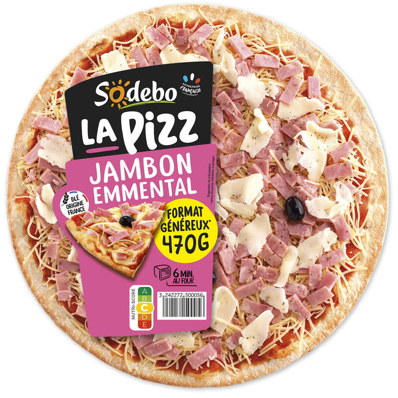 Sodebo Pizza La Pizz Jambon emmental 470g