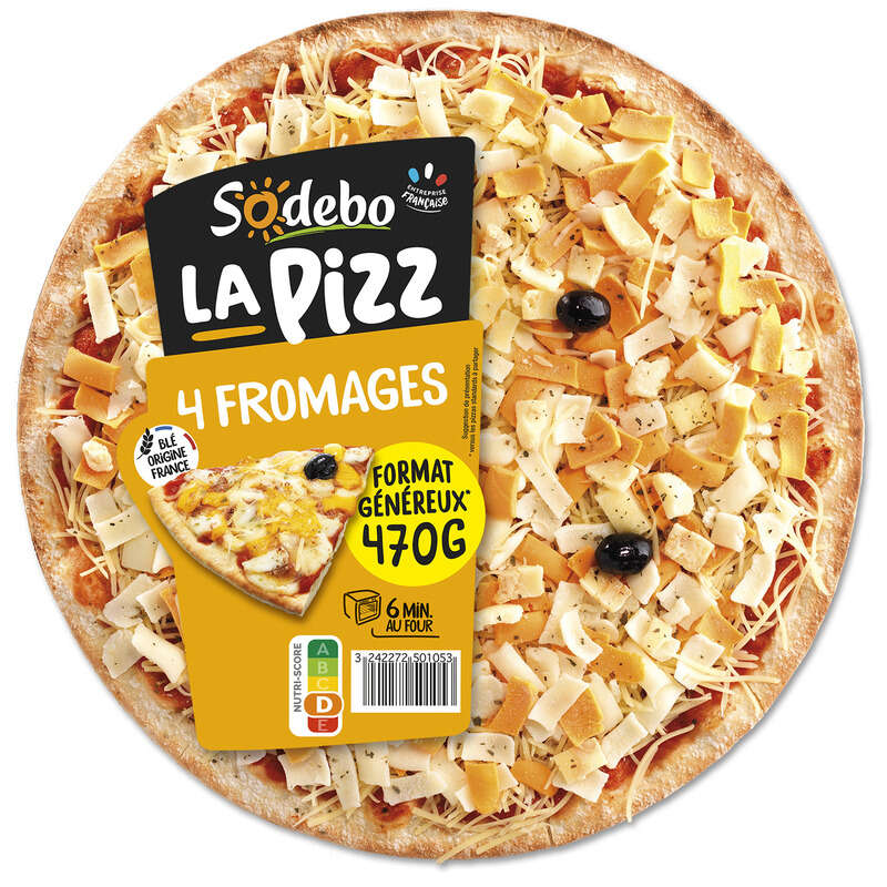 Sodebo Pizza La Pizz 4 fromages fondants 470g