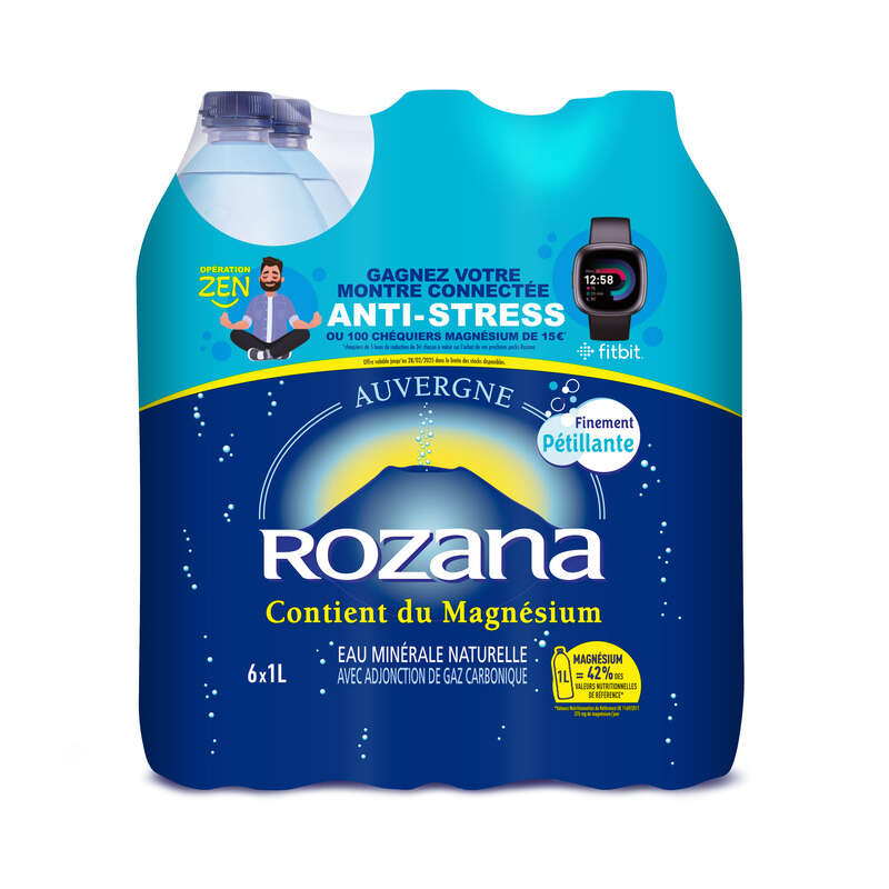 Rozana Eau minérale gazeuse le pack de 6x1L