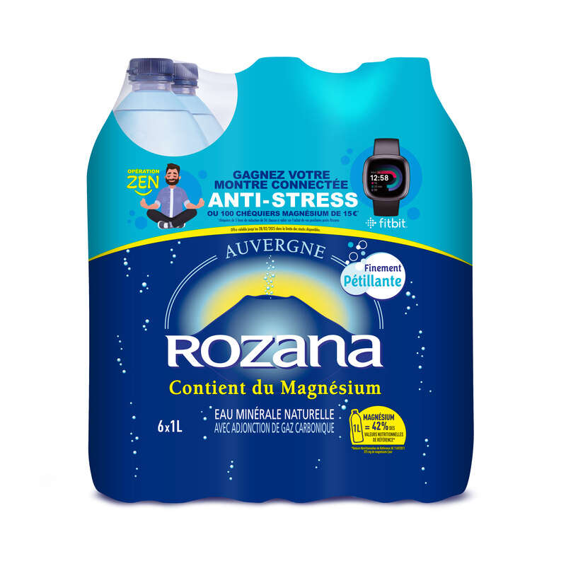 Rozana Eau minérale gazeuse le pack de 6x1L