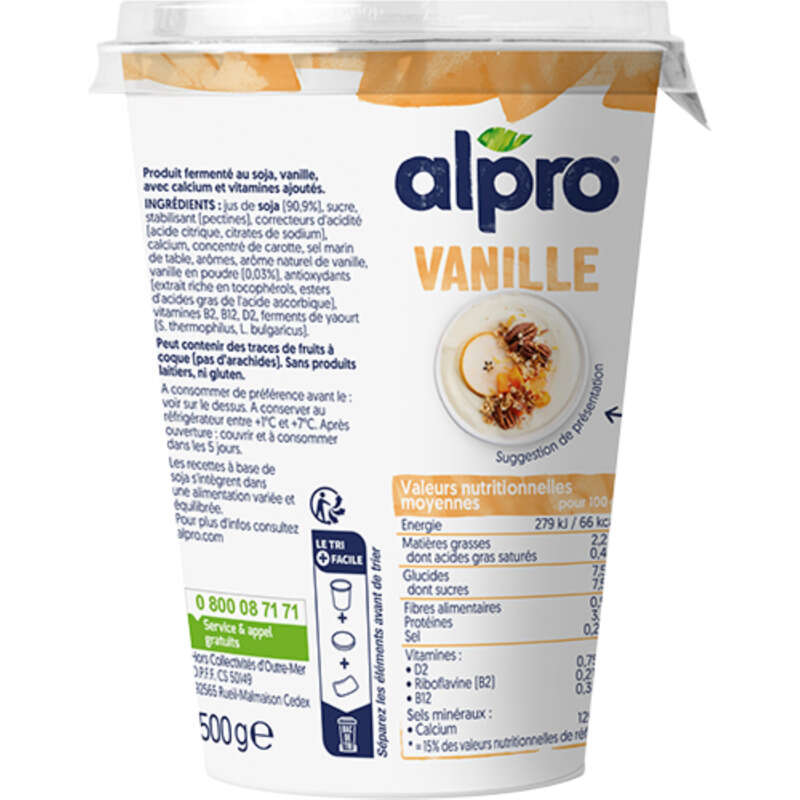 Alpro Dessert Végétal Vanille Soja 500g