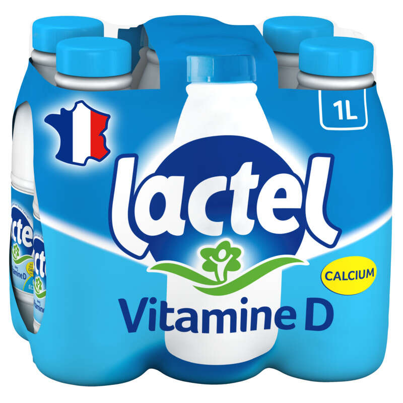 Lactel Lait Vitaminé Demi-Écrémé 6x1L