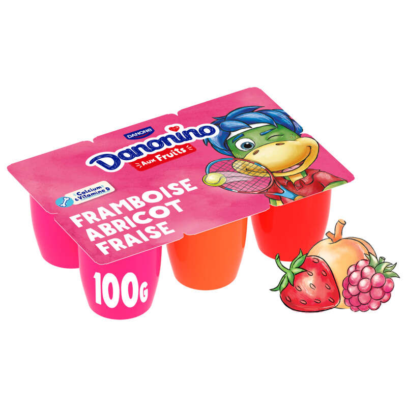 Danonino Petits Suisses Fraise Framboise Abricot 6x100g