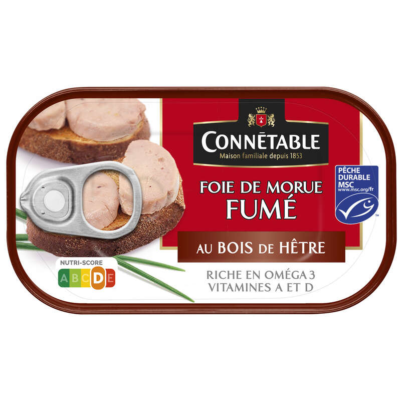 Connétable Foie De Morue Fumé Au Bois De Hêtre 121g