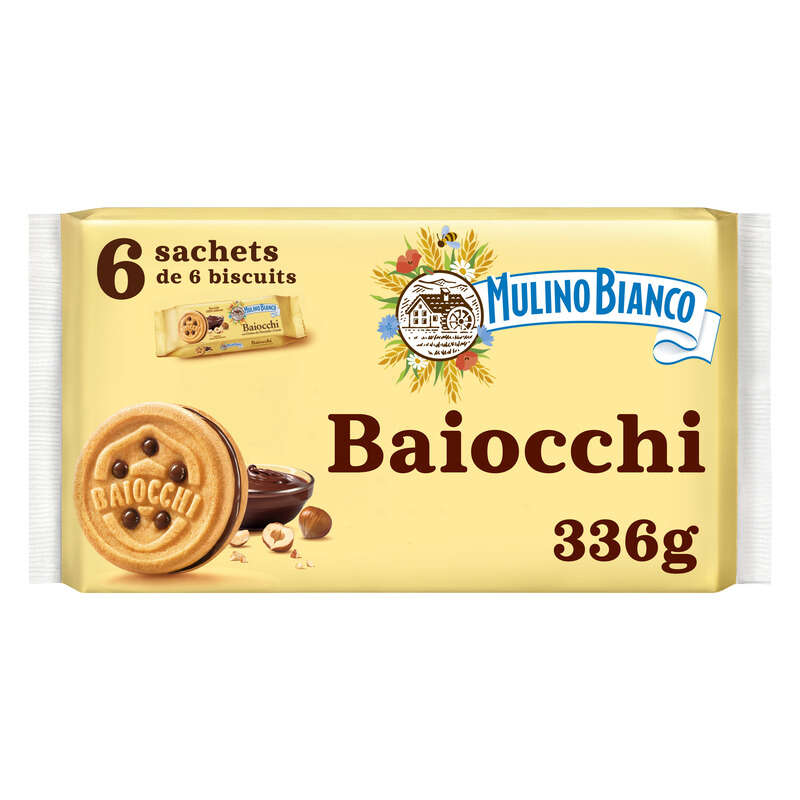 Mulini Bianco Biscuits Baiocchi nocciola 336g