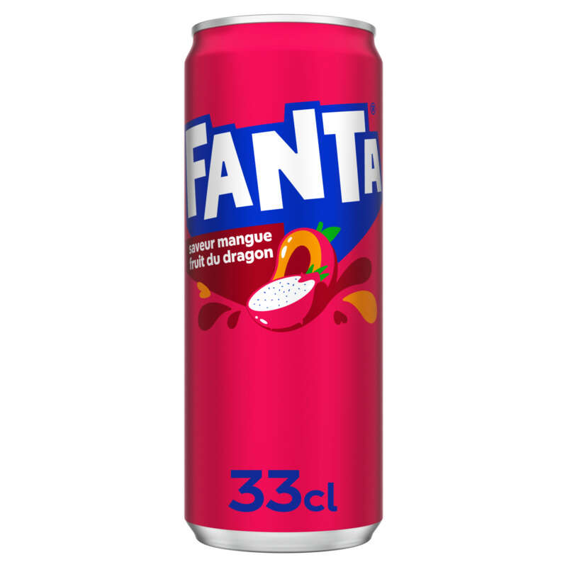 Fanta Boisson Gazeuse Goût Mangue Fruit du Dragon 33cl