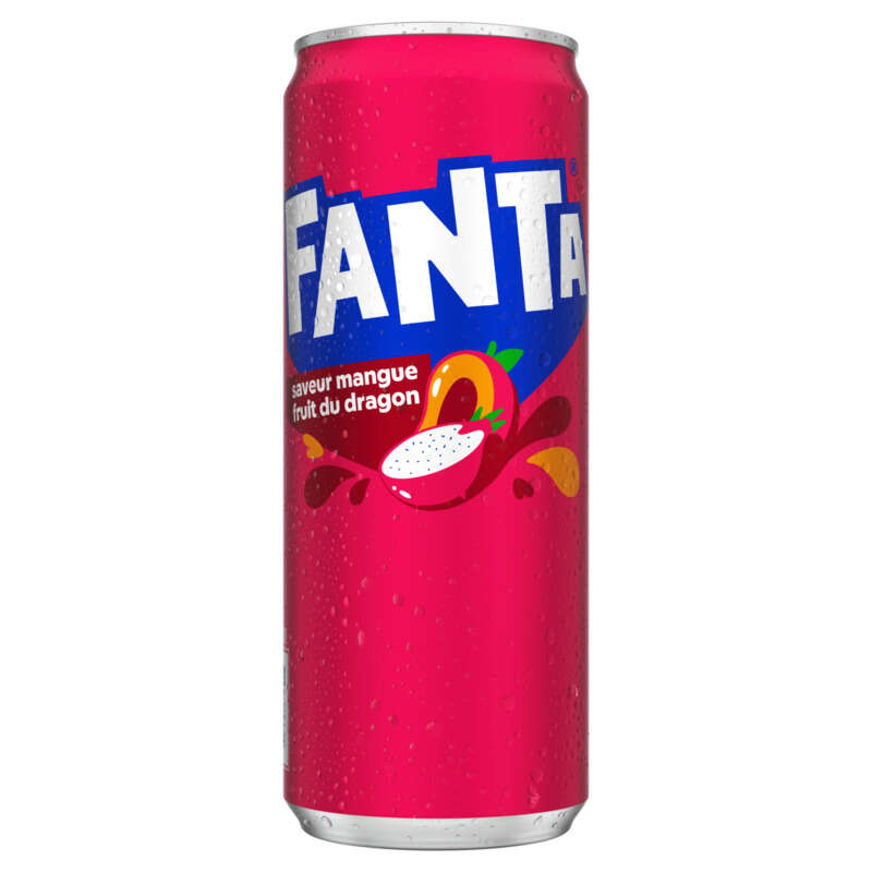 Fanta Boisson Gazeuse Goût Mangue Fruit du Dragon 33cl