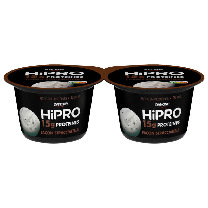 Hipro Yaourt stracciatella protéiné 0% mg 2x160g