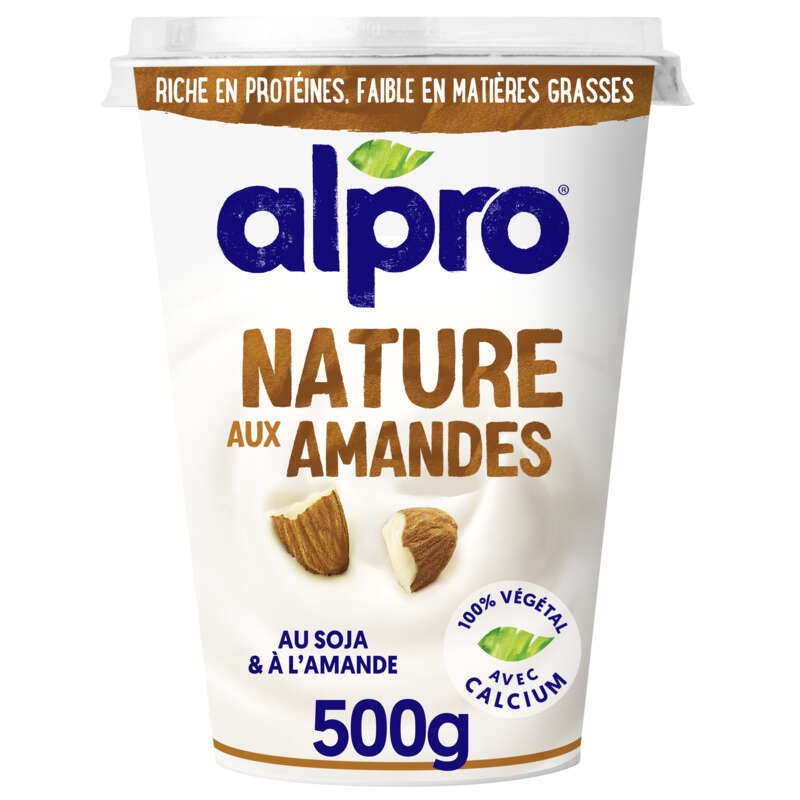 Alpro Dessert Végétal Nature Aux Amandes Soja 500g