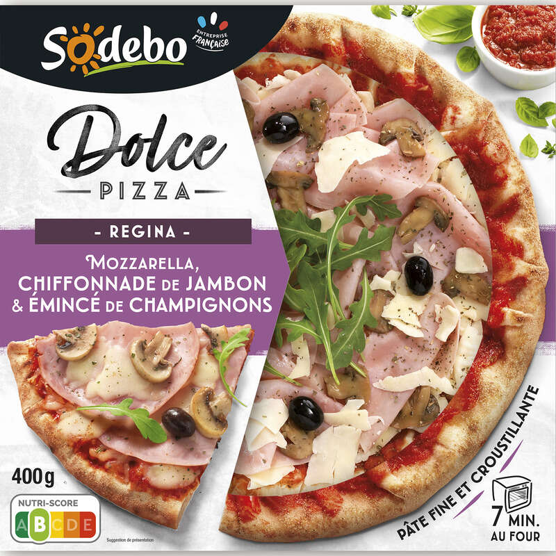 Sodebo Pizza Dolce Regina Jambon Champignons 400g