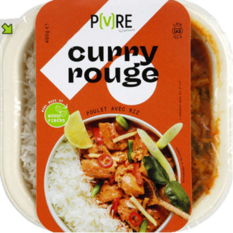 TopsFood Pure Curry Rouge poulet avec Riz 400g